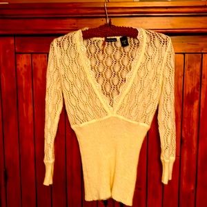 BEAUTIFUL! MODA International Deep V Neck Sweater!